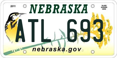 NE license plate ATL693