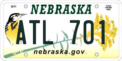 NE license plate ATL701