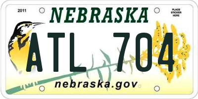 NE license plate ATL704