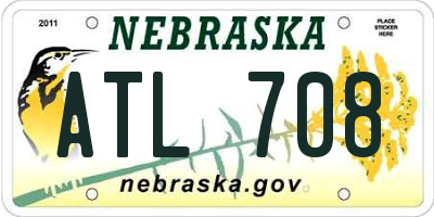 NE license plate ATL708