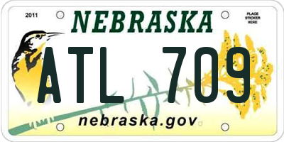 NE license plate ATL709