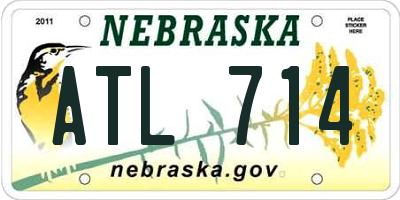 NE license plate ATL714