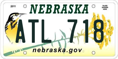 NE license plate ATL718