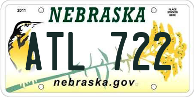 NE license plate ATL722