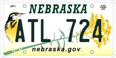 NE license plate ATL724