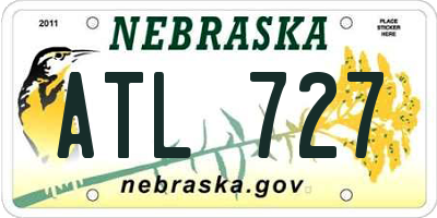 NE license plate ATL727