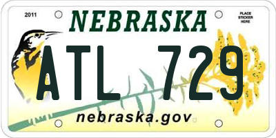 NE license plate ATL729