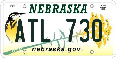 NE license plate ATL730