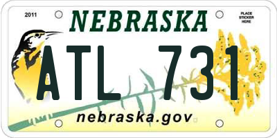 NE license plate ATL731