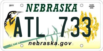 NE license plate ATL733