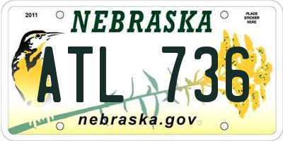 NE license plate ATL736