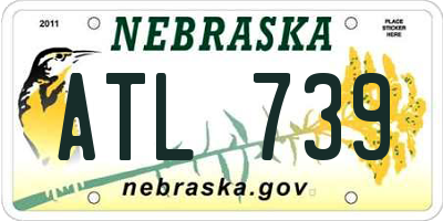 NE license plate ATL739