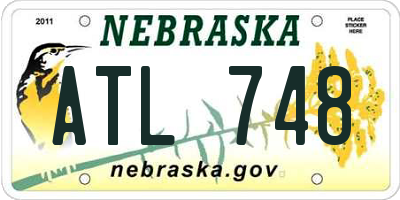 NE license plate ATL748