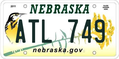 NE license plate ATL749