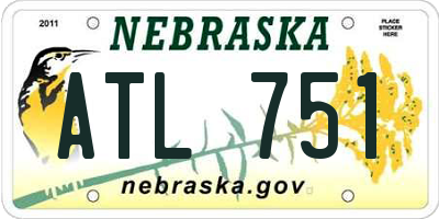 NE license plate ATL751