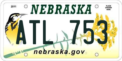 NE license plate ATL753