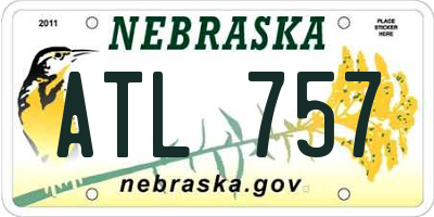 NE license plate ATL757