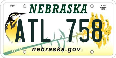 NE license plate ATL758