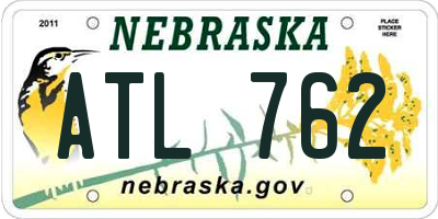 NE license plate ATL762