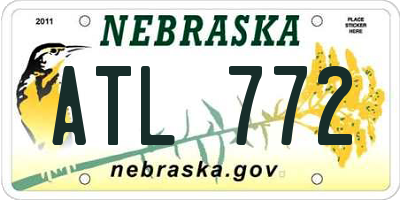 NE license plate ATL772