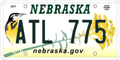 NE license plate ATL775