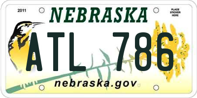 NE license plate ATL786