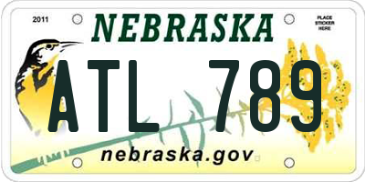 NE license plate ATL789