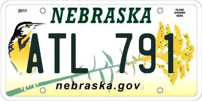 NE license plate ATL791