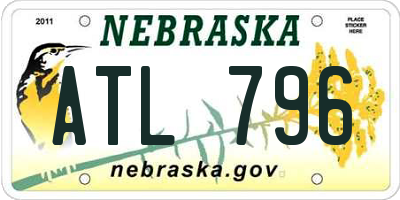 NE license plate ATL796