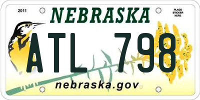 NE license plate ATL798