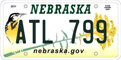 NE license plate ATL799
