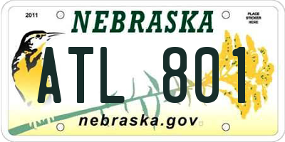 NE license plate ATL801