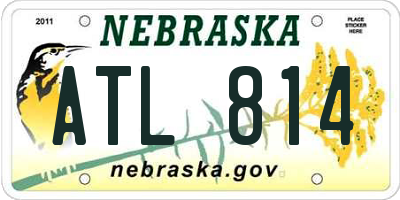 NE license plate ATL814