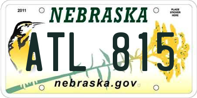 NE license plate ATL815