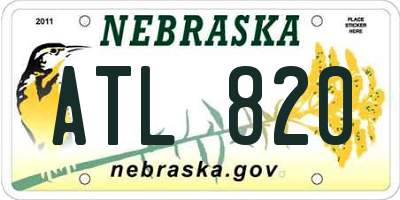 NE license plate ATL820