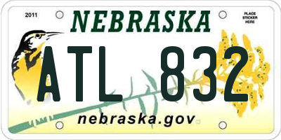NE license plate ATL832