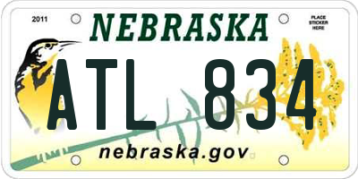 NE license plate ATL834