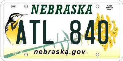 NE license plate ATL840
