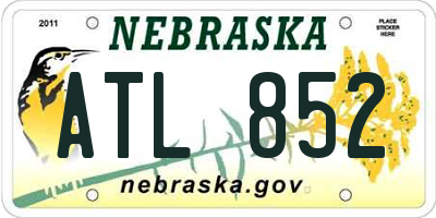 NE license plate ATL852