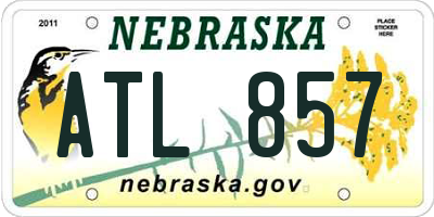 NE license plate ATL857