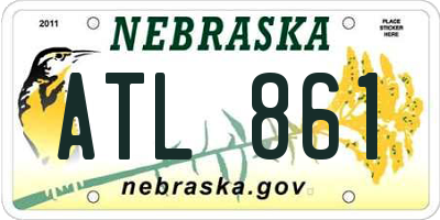 NE license plate ATL861