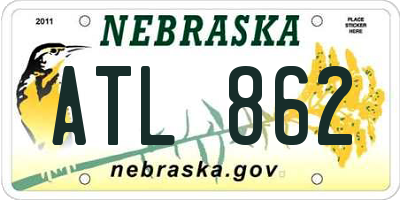 NE license plate ATL862