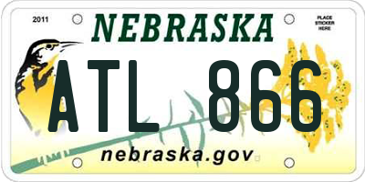 NE license plate ATL866