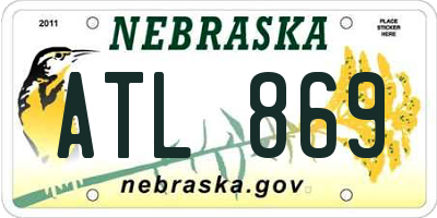 NE license plate ATL869