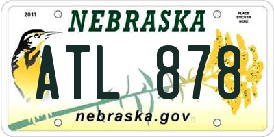 NE license plate ATL878