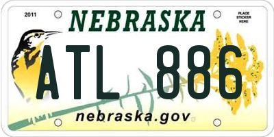 NE license plate ATL886