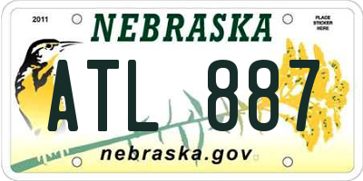 NE license plate ATL887