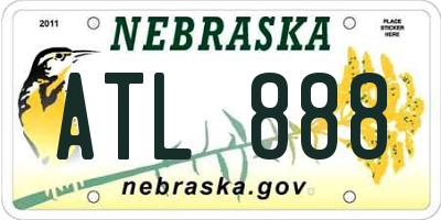 NE license plate ATL888