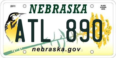 NE license plate ATL890