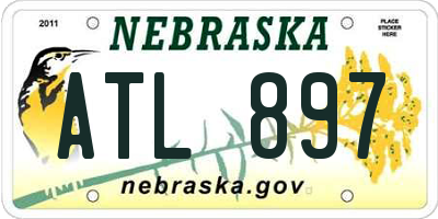 NE license plate ATL897